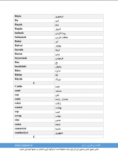لغات کاربردی ترکی استانبولی